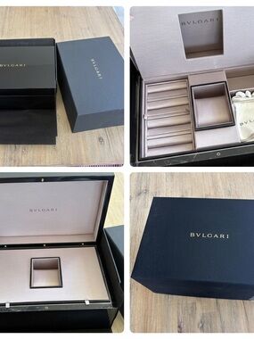 BVLGARI Black Lacquered Jewelry Box with Blush Interior
